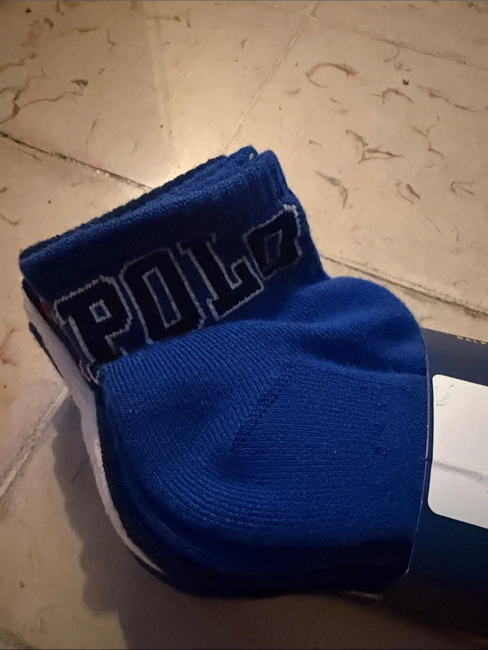 Polo by Ralph Lauren White & Navy Athletic Socks - 6 Pairs